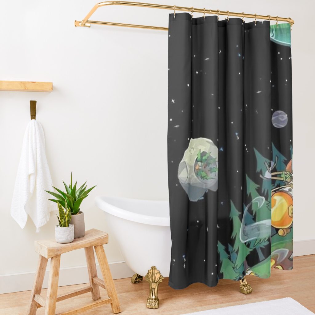 Outer Wilds Poster Shower Curtain Official Outer Wilds Merch