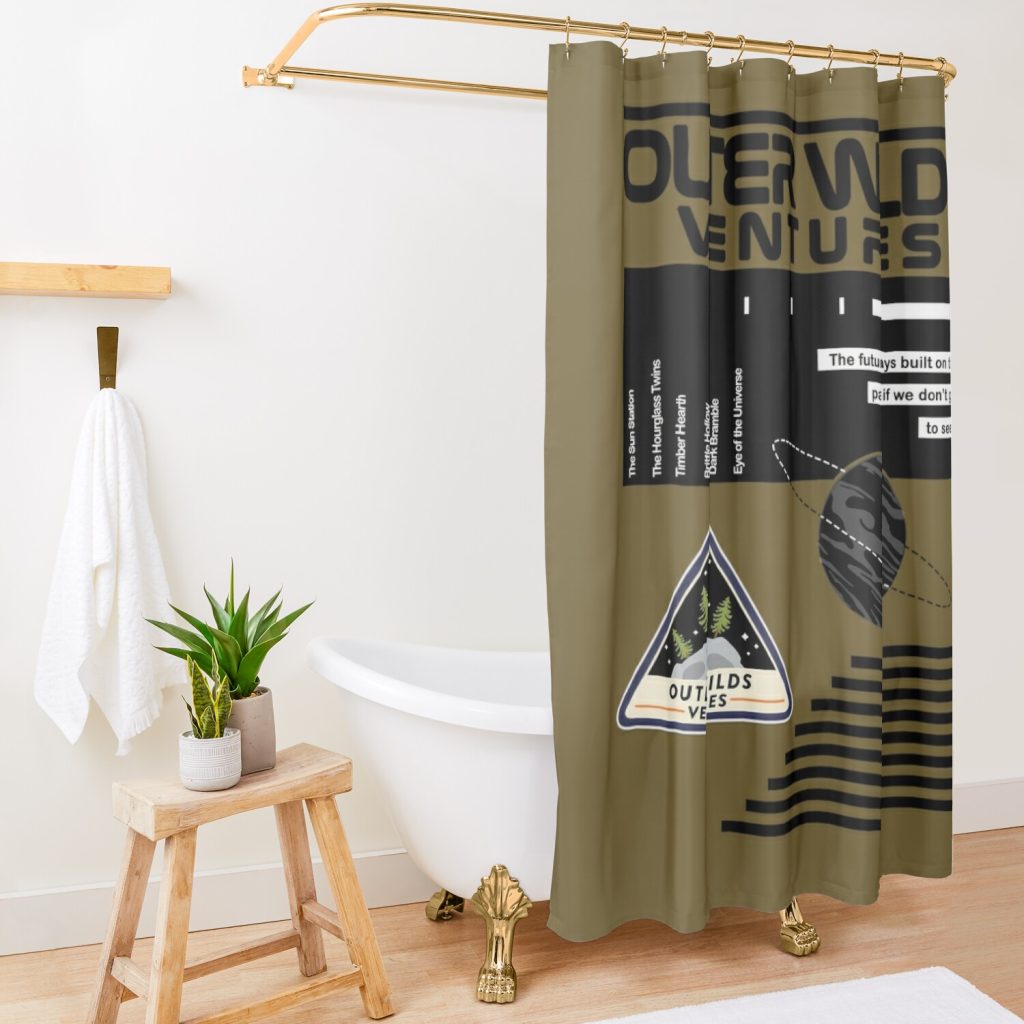 Nasa-Inspired Outer Wilds Ventures Shower Curtain Official Outer Wilds Merch