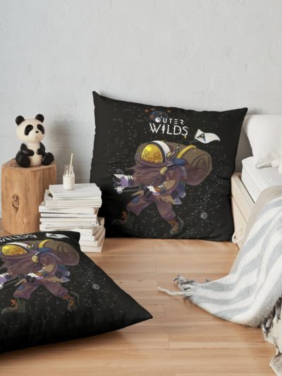 Outer Wilds Essential Throw Pillow Official Cow Anime Merch