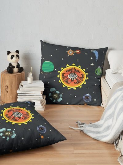 Hearthian Solar System Throw Pillow Official Cow Anime Merch