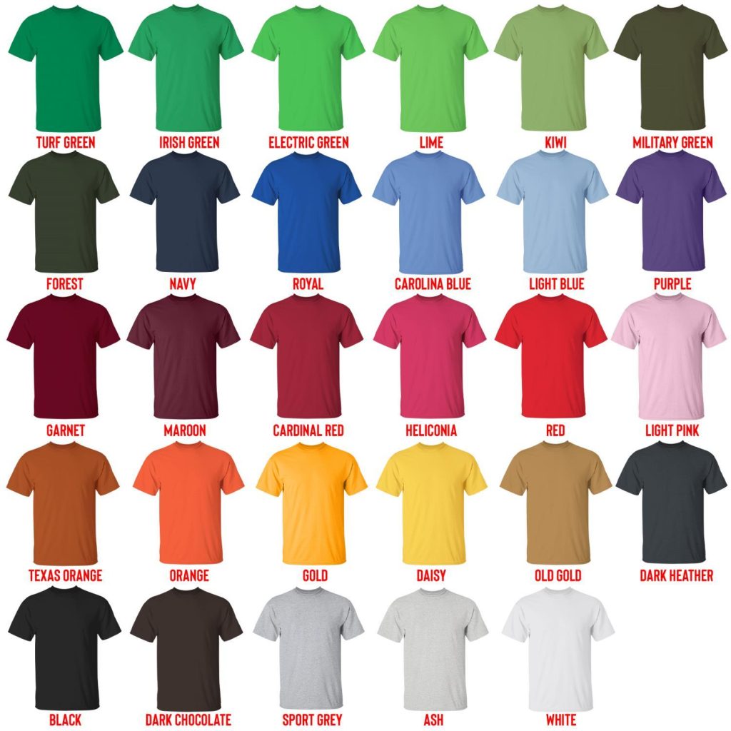 t shirt color chart - Outer Wilds Store